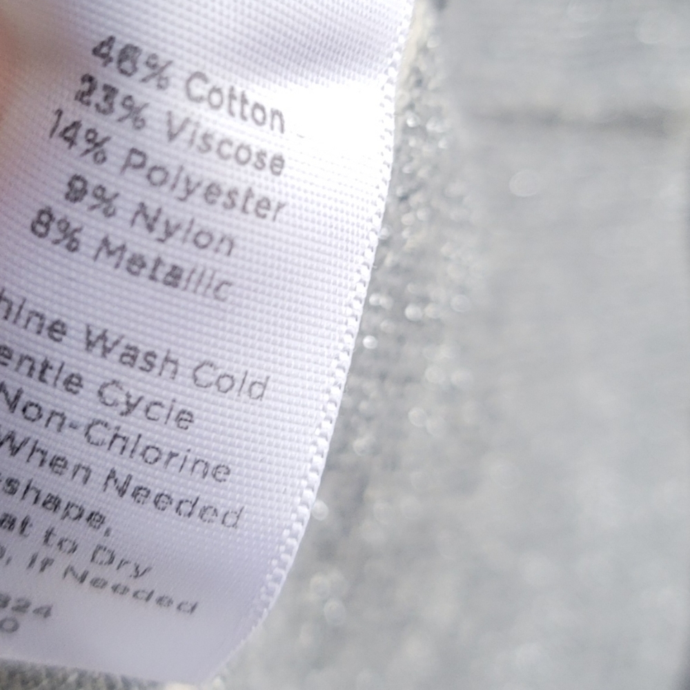 Talbots Gray White Striped Button Front Cardigan M - image 5